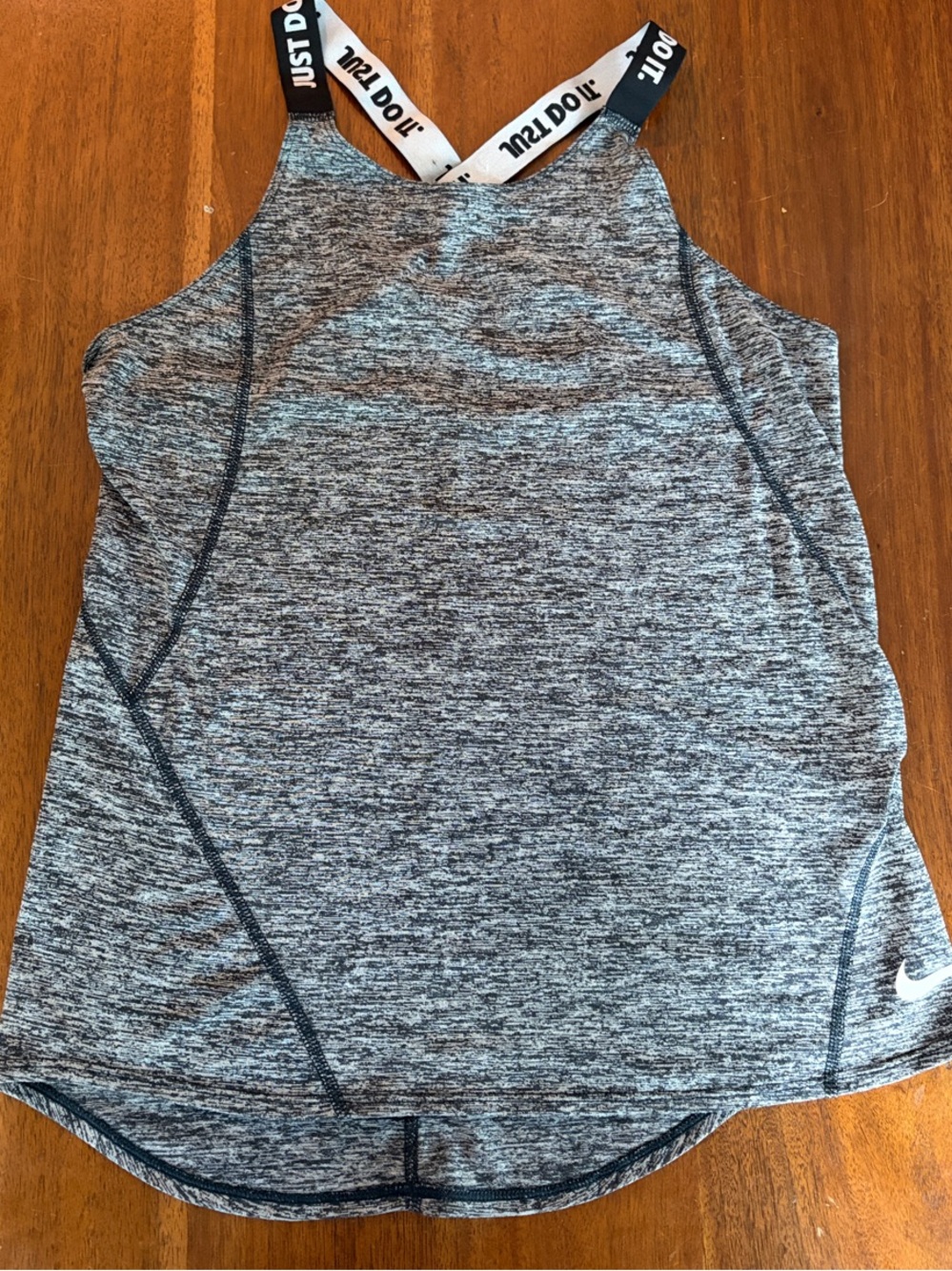 Nike Grey Heather Performance Tank with Branded Cross Straps